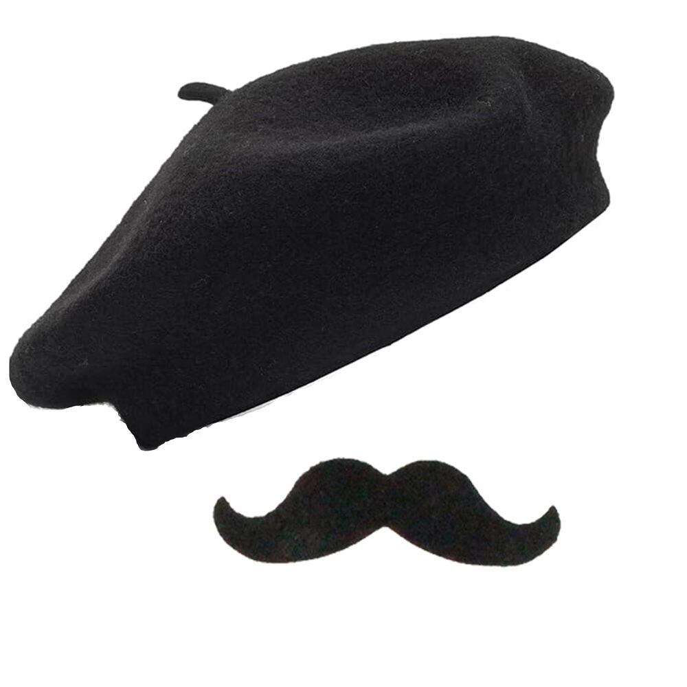 8988 French-beret For Women Men Halloween-mime-artist-costume With Fake